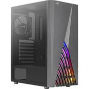 Gabinete Gamer Aerocool Delta Preto Rgb Lateral Vidro