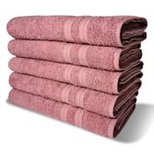 Kit 5 Toalhas de Banho 430g/m² Grande Grossa 80x150cm Lisboa Rosê