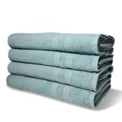 Kit com 4 Toalhas de Banho 430g/m² Grande Grossa 80x150cm Lisboa Verde Claro