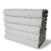 Kit com 6 Toalhas Banho 430g/m² Grande Grossa 80x150cm Lisboa Branco