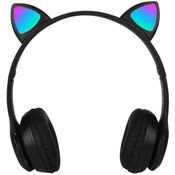 Cópia - Fone Bluetooth Orelha De Gato Led Colorido (PRETO)