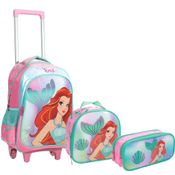 Kit Mochila Infantil Estojo e Lancheira Sereia Rosa - Yepp