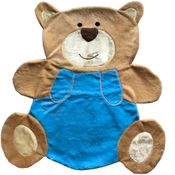 Tapete Pelúcia Urso Abraço 1,30m x 1,05m Decorativo Quarto Infantil Base Emborrachado - Azul Turquesa