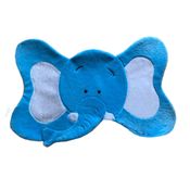 Tapete Pelúcia Elefante 1,05m x 75cm Decorativo Quarto Infantil Base Emborrachado - Azul Turquesa