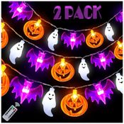 Pisca Pisca Halloween 3D 30 LEDS 6 Metros a Bateria com 8 Modos e Timer, 2 UN