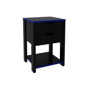 Mesa Cabeceira Gamer Me4163 C/ 2 Gavetas Preto/azul - Tecno Mobili