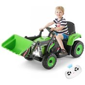 Escavadeira Elétrica Infantil a Bateria 12V com Controle Remoto 2.4 GHz, 3 Velocidades, Música e Luz LED, JOYLDIAS, V...