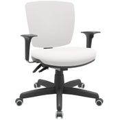 Cadeira de Escritório Executiva Office Base Giratória Preto Baixa Flexi P03 Vinil Branco - Lyam