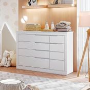 Cômoda 5 Gavetas Com Fraldário Cléo Branco Fosco