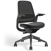 Cadeira de Escritório Ergonômica Giratória e Ajustável, STEELCASE 435A00 5T21 5S26 6205 4ARM LUM CC, Preto