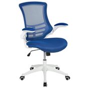 Cadeira de Escritório Ergonômica Giratória com Encosto Médio, FLASH FURNITURE BL X 5M WH BLUE GG, Azul