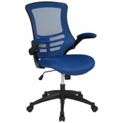 Cadeira de Escritório Ergonômica Giratória com Suporte Lombar e Altura Ajustáveis, FLASH FURNITURE BL X 5M BLUE GG, Azul