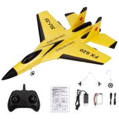 Fmingdou SU 35 Avião de Controle Remoto 2.4G Design 2CH, Amarelo, Idade Recomendada 14