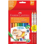 Ecolápis Triangular Jumbo 12 Cores+2 Jumbo 2B Faber Castell