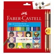 Ecolápis Cor Caras e Cores 24 + 3 Tons Pele - Faber Castell