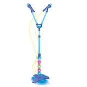 Microfone Duplo Infantil c/ Pedestal Rock Show - DM Toys -  AZUL