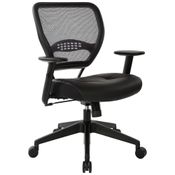 SPACE Cadeira de Escritorio Ergonomica Giratoria com Suporte Lombar e Altura Ajustaveis Preta