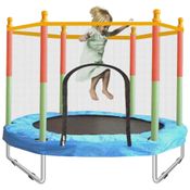 SZBOB Cama Elastica Infantil com Diametro 140 cm e Rede de Protecao para ate 60 kg Azul