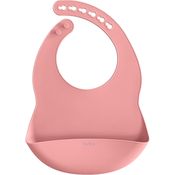 Babador Silicone Com Pega-Migalhas Rosa - Buba Rosa