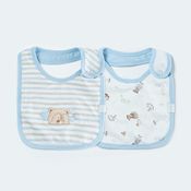 Kit Com 2 Babadores Hug Sweet Dreams Azul Místico