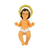 Menino Jesus Coroa Acende 44cm - Enfeite Resina - Tudo em Caixa