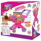 Conjunto Carrinho Super Market Rosa Braskit