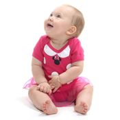 Body com Saia Bebe Minnie Rosa - Tamanho GG (de 9 a 12 meses) - 92027- Sulamericana