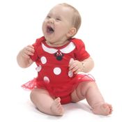 Body com Saia Bebe Minnie Vermelha - Tamanho G (de 6 a 9 meses) - 920275- Sulamericana