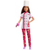 Boneca Barbie Confeiteira Profissional com Chapéu e Fatia de Bolo, Rosa