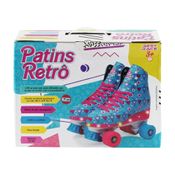 37 Azul Patins Retro 4 Rodas Com Led - BBR TOYS R2951