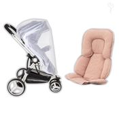Protetor Acolchoado Soft Melange Rosa e Mosquiteiro - Kiddo