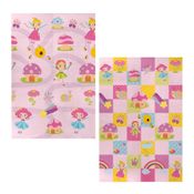 Tapete Dobrável Dupla Face 120 x 180 cm Fadinha Rosa - Buba