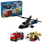 LEGO - City Great Vehicles - Remix de Helicóptero, Caminhão dos Bombeiros e Submarino - 60462
