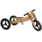 Triciclo que vira Bicicleta de Madeira Woodbike - 3 Estágios - Preto - Camará