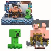 Bonecos Minecraft Creeper Vs. Piglin Articulado 6+Mattel