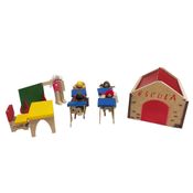 Escola com Acessórios - Madeira - Brinquedos Educativos - 100% artesanal
