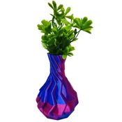 Vaso 3D Torcido Plantas Decorativo 15 cm - Bicolor Azul e Vermelho