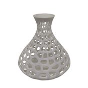 Vaso Vazado Impressão 3d Decorativo Sala 13 cm Branco