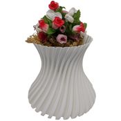 Vaso Torcido Impressão 3d Decorativo Sala 13 cm Branco