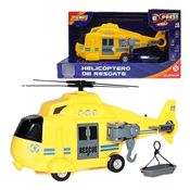 Express Wheels Helicóptero De Resgate Com Luz E Som Amarelo