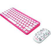 Kit Teclado e Mouse sem Fio Letron Hello KITTY Rosa