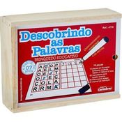 Descobrindo as Palavras 16 peças em Madeira Carimbras - Brinquedo Educativo em Madeira