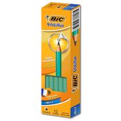 Lápis Preto BIC Evolution, Corpo Verde Hexagonal Grafite HB2 Aponta Fácil CX 12 UN