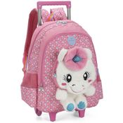 Mochila Rodinhas Com Alça Luxcel Up4You Unicórnio Rosa