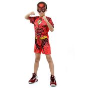 Fantasia Infantil - The Flash Curto com Musculatura  Liga da Justiça - Tamanho G (9 a 12 anos) - 16031 - Sulamericana