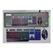 Kit Teclado E Mouse Led Com Fio Bx1978 Rgb Retroiluminado