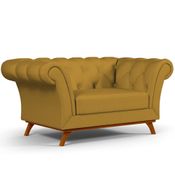 Sofá 2 Lugares Para Sala de Estar Império 150 cm D02 Veludo Mostarda C-260 - Lyam Decor