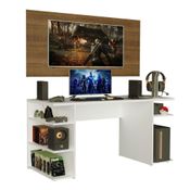 Mesa Gamer Branca e Painel para TV até 50 Polegadas Madesa