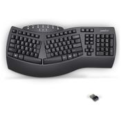 Teclado Ergonômico Sem Fio Recarregável Reduz a Tensão das Mãos com Descanso de Pulso, PERIXX 11354, Preto