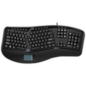 Teclado Ergonômico Dividido Sem Fio Recarregável Reduz a Tensão das Mãos com Touchpad Embutido, ADESSO AKB 450UB, Preto